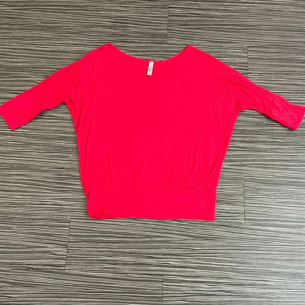 Radiant Red Simplu Boat-Neck Top - Medium